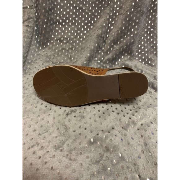 Array brand, open toe, wedge sandal, espadrille heel, Tan Cognac color - Picture 8 of 9